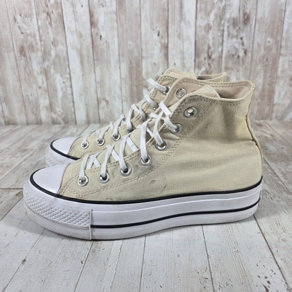 Converse Chuck Taylor All Star Lift High Top Parchment Beige A08214F Womens 7.5 - Picture 4 of 8